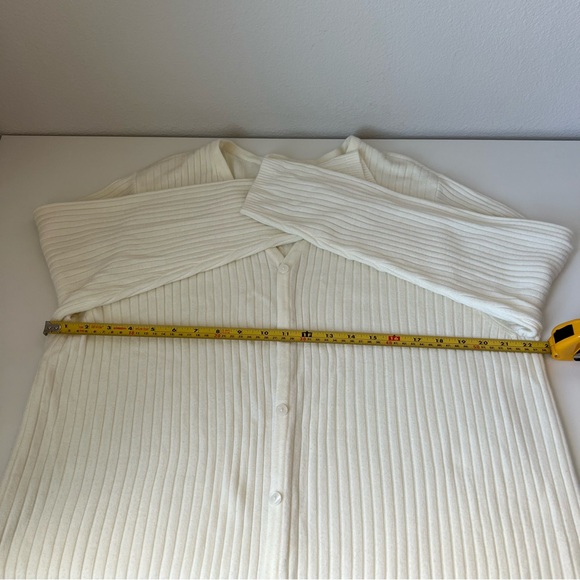 Jennifer Moore 2-in-1 Cardigan Sweater 3X Ivory Ribbed Attached Tank - Picture 5 of 6